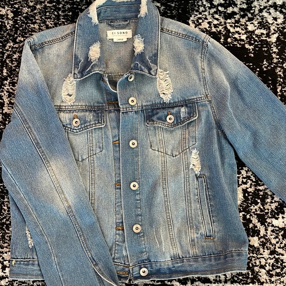 Distressed denim jacket - Picture 2 of 3